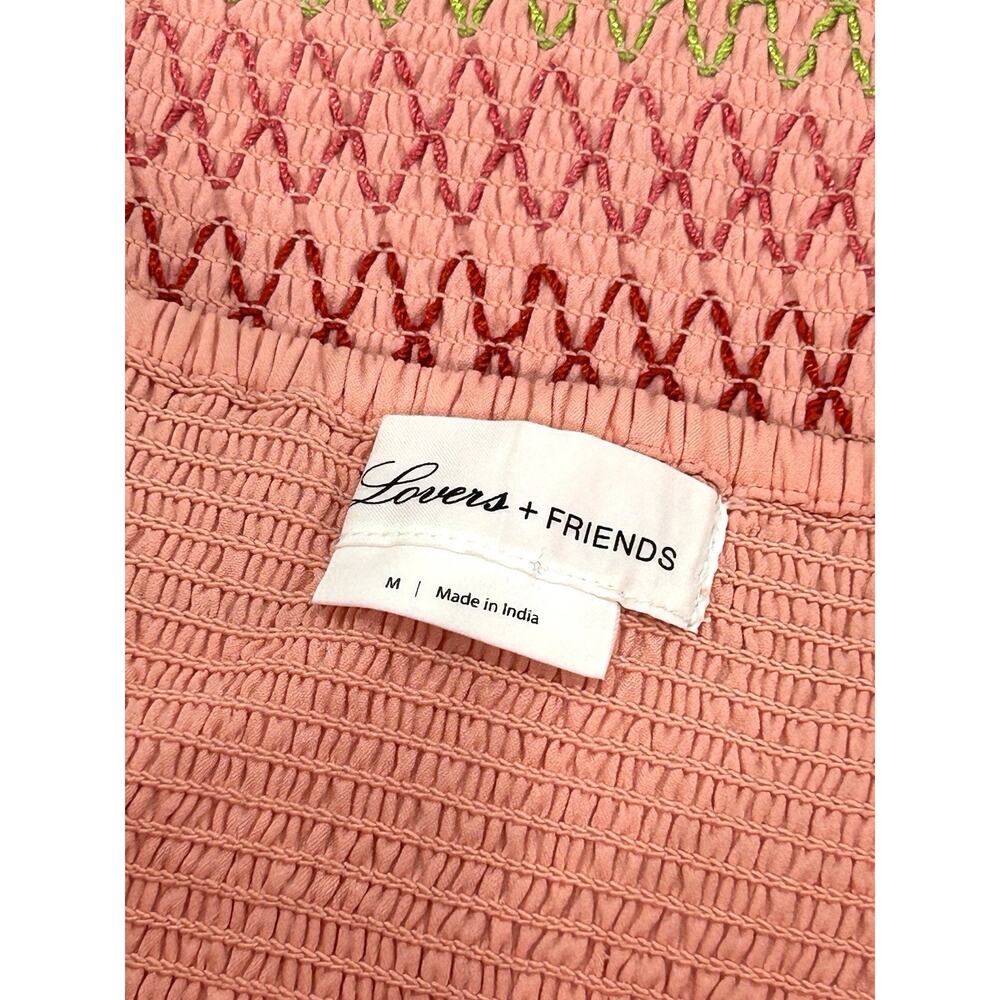 Lovers + Friends Kora Smocked 2 Piece Set Size M Crop Top & Mini Skirt in Pink - Picture 6 of 8